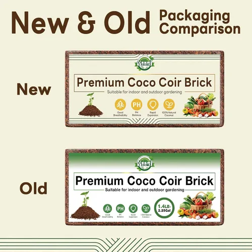 Miniatura 9 de Halatool 6 piezas de ladrillos de coco orgánico para plantas, ladrillo de coco comprimido de fibra de coco sustrato de fibra de coco con bajo 6