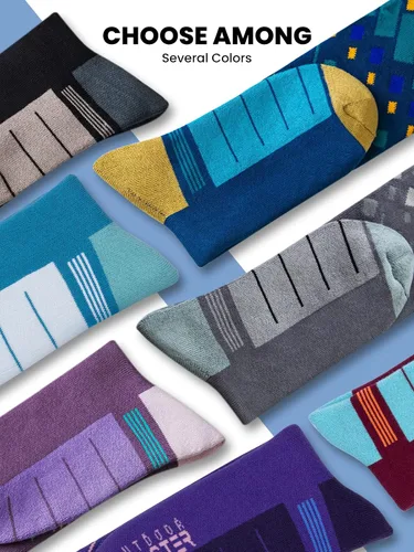 Miniatura 5 de OutdoorMaster Calcetines de esquí, paquete de 2 pares de calcetines de esquí y snowboard para hombres y mujeres con diseño OTC con puño