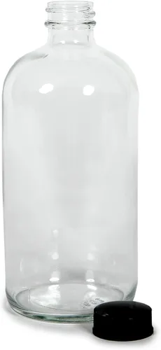 Miniatura 6 de Vivaplex, 12, botellas de vidrio transparentes, de 16 onzas, con tapas