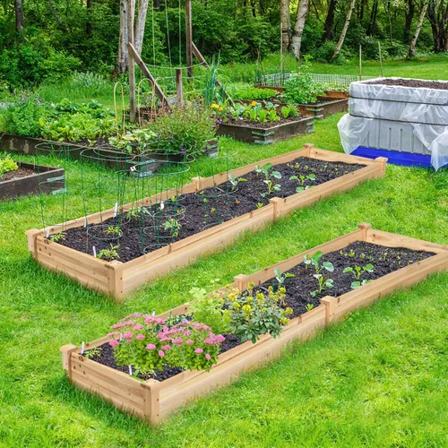 Miniatura 2 de Kit de jardinería Giantex, tipo cama de madera, para cultivar plantas y vegetales, Madera