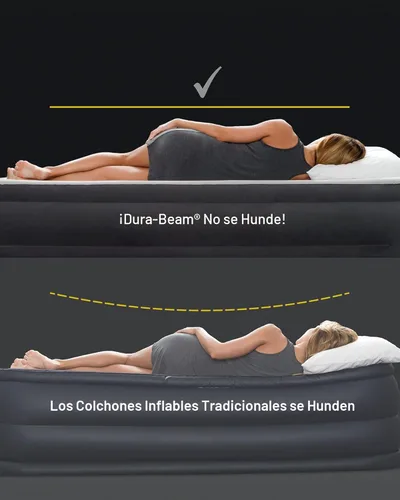 Miniatura 6 de Intex 64757E Dura-Beam Colchón de aire Downy estándar: Fiber-Tech - Tamaño individual - Altura de la cama de 10 pulgadas - Capacidad de peso de 300