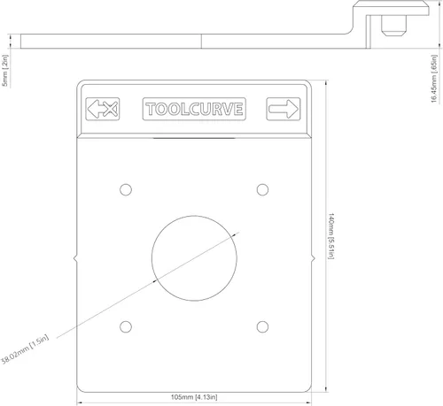 Miniatura 7 de Adaptador de riel guía ToolCurve compatible con enrutador Dewalt - Fabricado en EE. UU