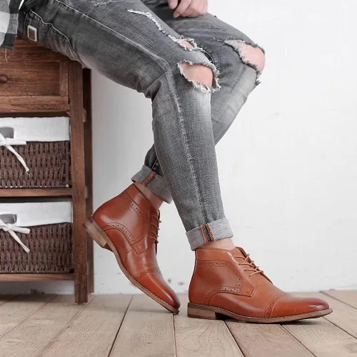 Miniatura 6 de Chukka - Botas a la moda, cómodas y de estilo oxford casual, al tobillo, botas con cordones