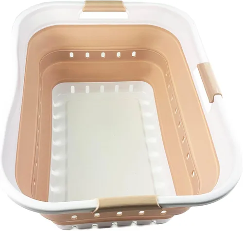 Miniatura 10 de SAMMART Cesta plegable de plástico para la ropa sucia de 42L (11 galones), contenedor de almacenamiento plegable y organizador, cesta que ahorra