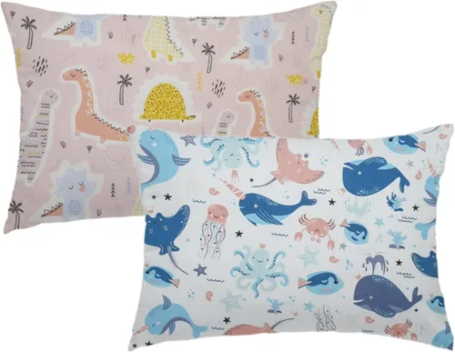 Miniatura 10 de Funda de almohada de viaje para niños, 2 paquetes de fundas de almohada 100% algodón para niños pequeños para ropa de cama, funda de almohada de 14