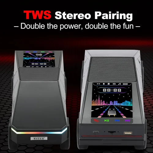 Miniatura 5 de WS-580 Futurista Camión Modelo Bluetooth Replica Altavoz con pantalla LED - TWS estéreo, radio FM, reproducción USB/TF, micrófono incorporado