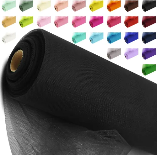 Miniatura 35 de Rollos de tela de tul, 54 pulgadas por 10 yardas (30 pies), cinta de tul para decoración de fiestas de boda, rollo de tela transparente en bobina