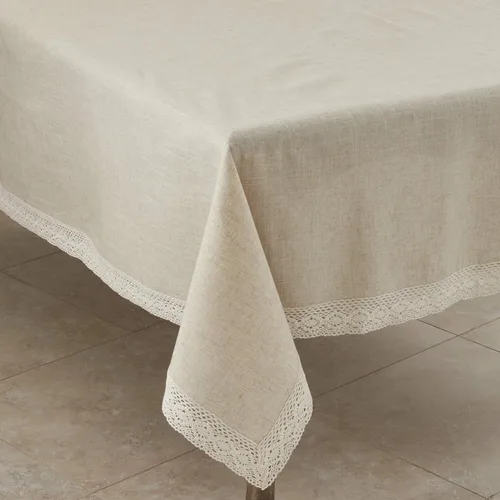Saro Lifestyle 931 Mantel natural cuadrado de 72 pulgadas, se vende por 1 unidad, color marrón