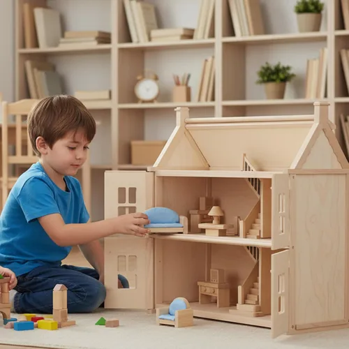 Miniatura 8 de PlanToys® Juego clásico de sala de estar para jugar en el mundo pequeño inspirado en Montessori Narración imaginativa, interacción social y juego