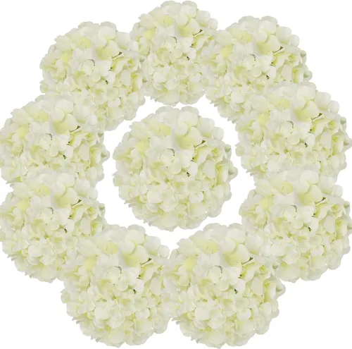 Miniatura 24 de Cabezales artificiales de hortensias de seda para decoración de bodas caseras, 10 unidades Rosa bebé