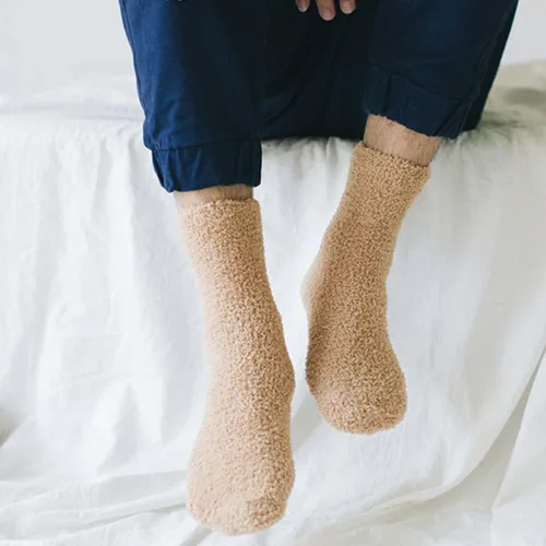 Miniatura 5 de YSense 5-6 Pairs Mens Fuzzy Socks Winter Slipper Fleece Socks Men