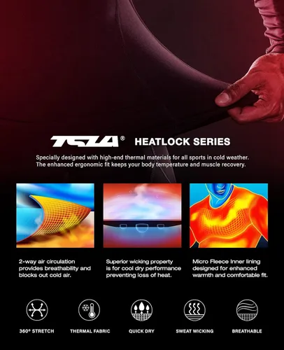 Miniatura 3 de TSLA Paquete de 1 o 2 camisas térmicas de compresión de manga larga para hombre camiseta deportiva de capa base camiseta de invierno para correr