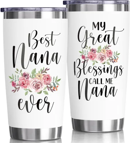 Regalos del Día de la Madre para Nana - Vaso de 20 oz Los mejores regalos para Nana para abuela de parte de nieta, nieto, nietos, bisnietos - Vaso