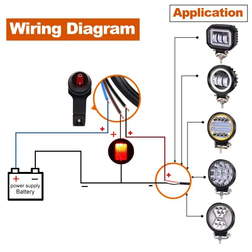 Miniatura 5 de AL - Interruptor de palanca de aleación IP68 para manillar de motocicleta, interruptor de luz Ourbest de 12 V, se adapta a manillares de 7/8 Negro