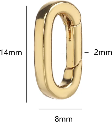 Miniatura 3 de Conector de collar de cierre ovalado relleno de oro de 18 quilates, cierres de resorte, llavero, mosquetón, cierres de bloqueo incluidos