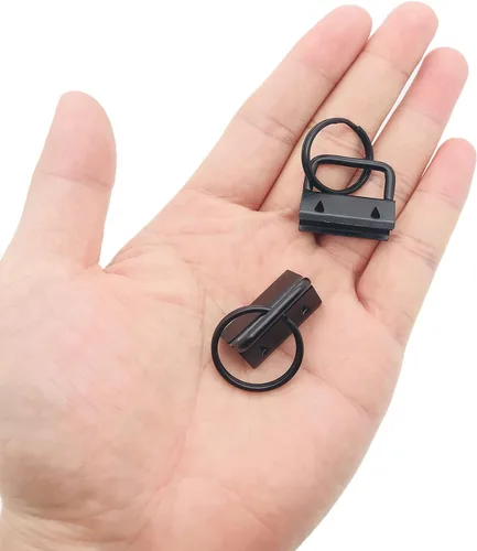 Miniatura 3 de 20pcs 1 Inch Key Fob Hardware with Key Rings Sets,Wristlet Clasp Negro