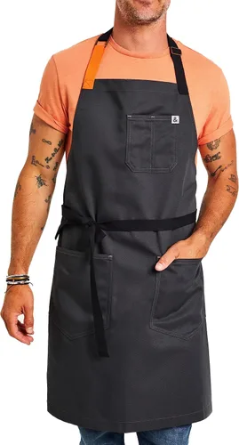 Miniatura 12 de hedley & bennett Essential Apron - Professional Chef Apron with Pockets & Adjustable Bib Strap for Cooking & Grilling
