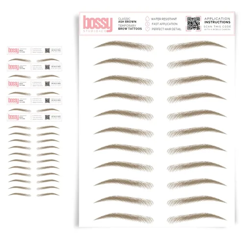 Miniatura 44 de 5 paquetes de tatuajes temporales para cejas, adhesivos impermeables para cejas, tatuajes falsos para el cabello tipo pelar de transferencia