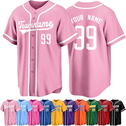 Miniatura 18 de Custom Baseball Jersey Personalized Short Sleeve Team Sport Uniform Baseball Shirt for Men Women Youth Boy