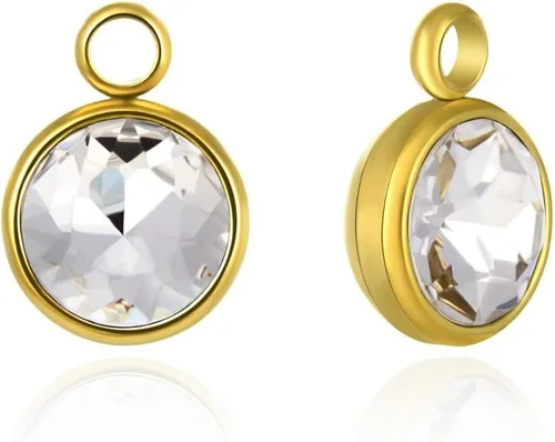 Miniatura 10 de Adabele Colgante de acero inoxidable chapado en oro amarillo de 18 quilates con piedra natal redonda de grado A de 0.236 in y 0.394 in, no se