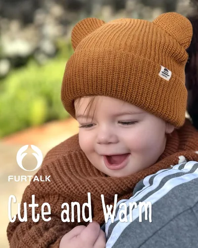 Miniatura 5 de FURTALK Baby Beanie Winter Hat with Bear Ear for Infant Toddler Boys Girls Soft Knitted Skull Cap
