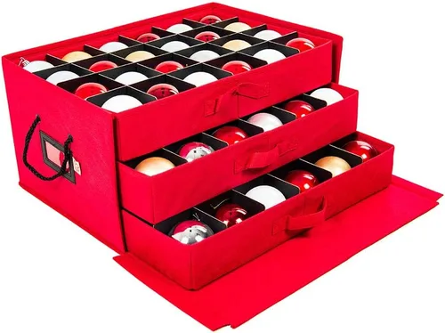 Miniatura 7 de Santa's Bags [Caja de almacenamiento para adornos navideños con divisores] - (Capacidad para 48 adornos de hasta 4 pulgadas de diámetro) Bandejas