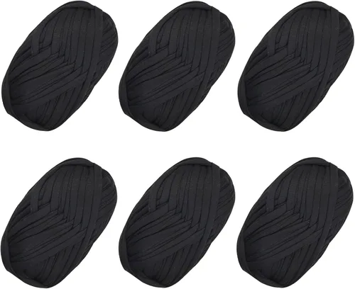 Miniatura 40 de 2 piezas de tela elástica para camisetas, hilo de crochet para tejer DIY, hilo de punto grueso tipo espagueti para proyectos de bolsos, mantas