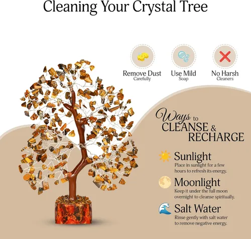 Miniatura 6 de YATSKIA Árbol de cristal de ojo de tigre, árbol de la vida, piedra de ojo de tigre, árbol de piedras preciosas, decoración de cristal, decoración