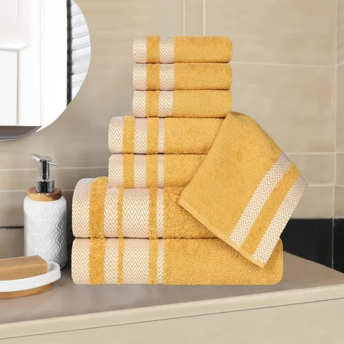 Miniatura 61 de Superior Juego de toallas de algodón de 9 piezas, toallas absorbentes suaves de felpa, artículos esenciales de baño, ducha, lujo, esponjosas
