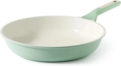 SENSARTE - Sartén antiadherente de cerámica de 12.5 pulgadas, sartén saludable no tóxica, compatible con inducción, sartén para tortilla con mango