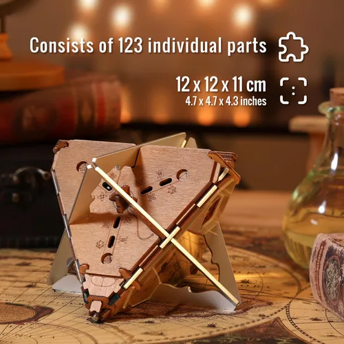 Miniatura 3 de PUZZLE POTATO Caja de rompecabezas antigravedad, rompecabezas 3D para adultos, cofre del tesoro de madera, caja de rompecabezas de dinero