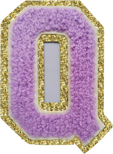 Miniatura 59 de SPRT - Parches de letras de chenilla universitaria con purpurina, parche de letras blancas para planchar con letras del alfabeto para disfraz