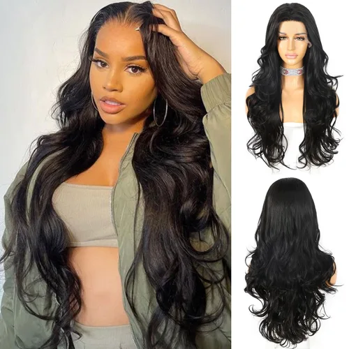 Miniatura 14 de SAPPHIREWIGS Peluca rubia con encaje frontal, pelucas largas y onduladas para mujer, pelucas de color rubio ceniza, resistentes al calor, para Mix
