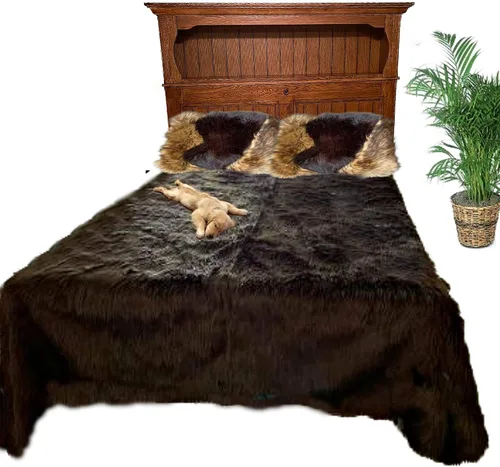 Miniatura 64 de Manta de felpa de piel sintética, manta de piel moderna, manta pequeña para bebé, pelo largo, color negro, peludo - Fur Accents (2 x 3 pies, negro)