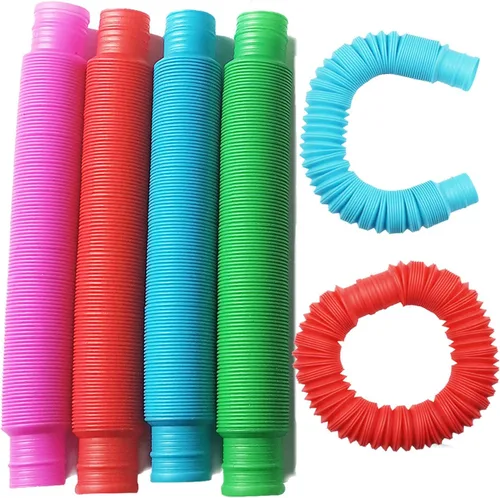 Miniatura 9 de Juguetes sensoriales Pop Tubes, juguetes sensoriales para niños y adultos, tubos multicolor para reventar (4 unidades)