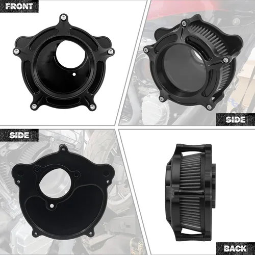 Miniatura 8 de Filtro de aire CNC para motocicleta Filtro de aire Limpiador de sistema de admisión (D-Para M8 Touring 17-23, Softail 18-24)
