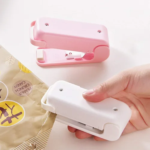 Miniatura 6 de Mini sellador térmico para bolsas de alimentos, sellador de bolsas efectivo, fácil de usar, mini sellador de bolsas ABS para el hogar, color rosa