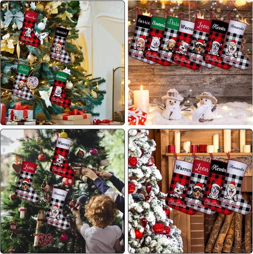 Miniatura 6 de Medias de Navidad de raza de perro personalizadas con texto de nombre, regalos de decoración de calcetines de Navidad personalizados para perros