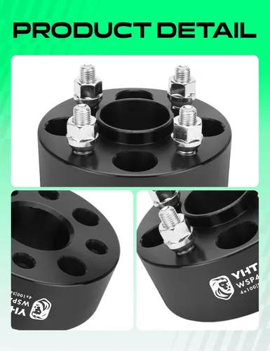 Miniatura 8 de YHTAUTO Juego de 4 espaciadores de rueda centrados en buje de 4 x 100 mm, 2 pulgadas, compatibles con modelos Honda, Acura, Kia, Mini y Mitsubishi