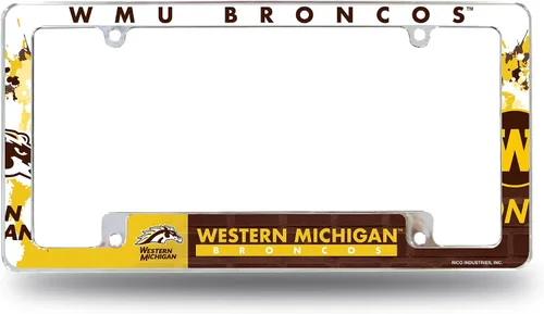 Miniatura 18 de Rico Industries Marco cromado de la NCAA de 12 x 6 pulgadas, marco cromado para placa de automóvil, camión, SUV
