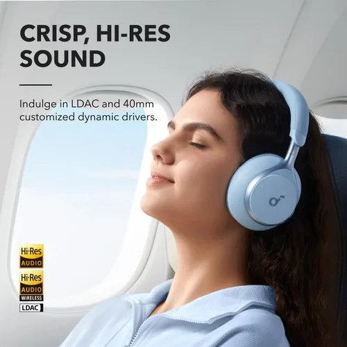 Miniatura 2 de Soundcore by Anker, Space One, auriculares con cancelación activa de ruido, reducción de voz 2 veces más fuerte, tiempo de reproducción ANC de 40