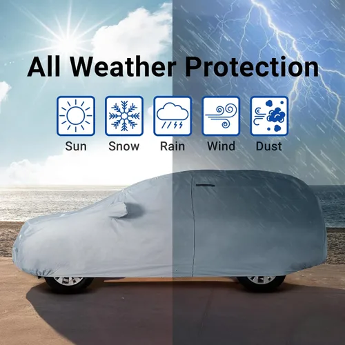 Miniatura 9 de iCarCover Funda prémium para automóvil SUV Peugeot 5008 2019-2023, impermeable, para todo tipo de clima, lluvia, nieve, UV, protector de granizo