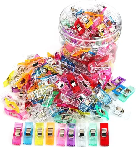 Otylzto Clips de costura, 100 piezas con caja de plástico, clips de acolchado de alta calidad para suministros de herramientas de manualidades,