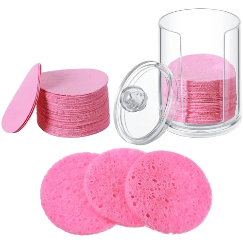 Geiserailie 50 esponjas faciales comprimidas, maquillaje facial, esponjas cosméticas naturales de spa para mujeres, máscara exfoliante, eliminación