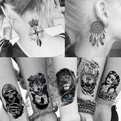 Miniatura 7 de VANTATY - Tatuajes temporales, diseño de flor 009