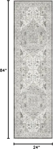 Miniatura 266 de Madane Tapete lavable de 2 x 10 pies para pasillo, cocina, recibidor, clásico, suave, antideslizante para interiores, casa de campo, baño, sala