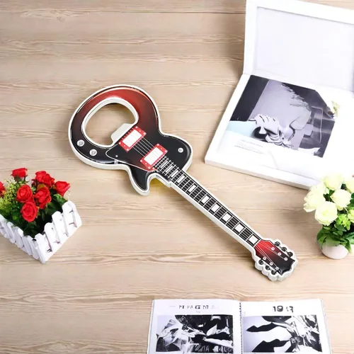 Miniatura 5 de 1 pieza/set abridor de botellas de cerveza, abridores de botellas de cerveza con forma de guitarra, regalo de guitarra, gadgets de cocina para Negro