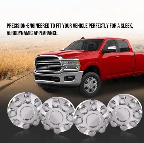 Miniatura 2 de PIT66 4 tapas de 8 lengüetas, tapa central de rueda de 17 pulgadas, tapas centrales cromadas para Dodge RAM 1500 2006-2008/RAM 2500 2003-2013/RAM