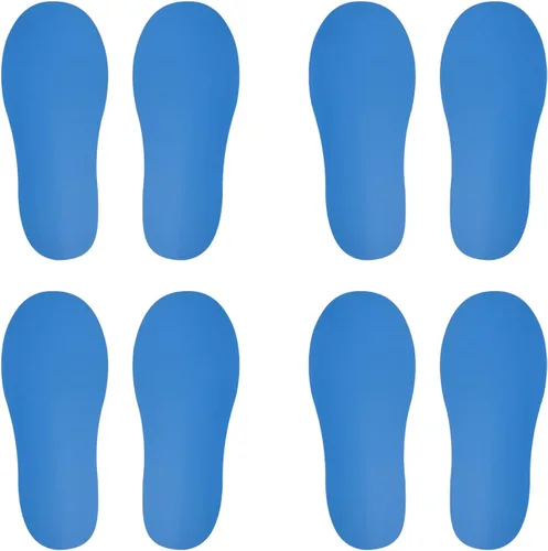Miniatura 7 de PATIKIL Adhesivo de huellas de 10 x 4, 4 pares de zapatos de PVC para decoración de clase, guía de escaleras, color azul
