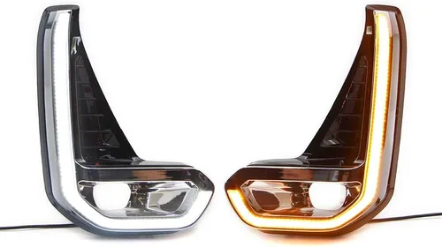 Dreamseek Luz antiniebla LED DRL para Toyota Hilux Revo 2020 2021 2022 (8ª generación) Luz diurna frontal con señal de giro secuencial dinámica